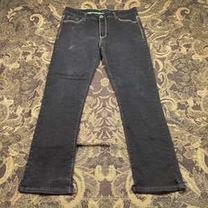 Ace of Diamond Men's Black Bootcut Denim Jeans Embroidered Pockets Size 34